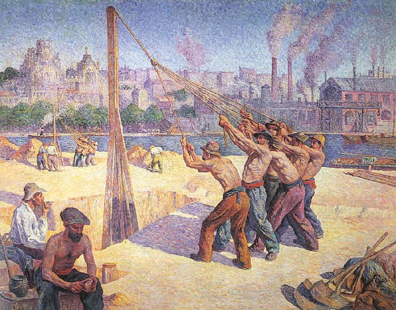 Luce, Maximilien The Pile Drivers China oil painting art
